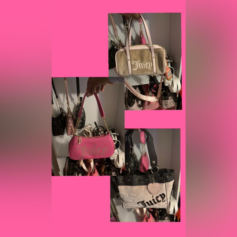 Juicy Couture Pink and Tan Shoulder Bag